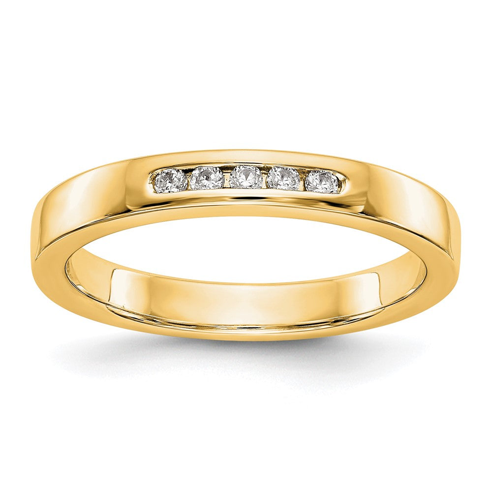 14K Yellow Gold 5-Stone 1/10 carat Round Diamond Complete Channel Band