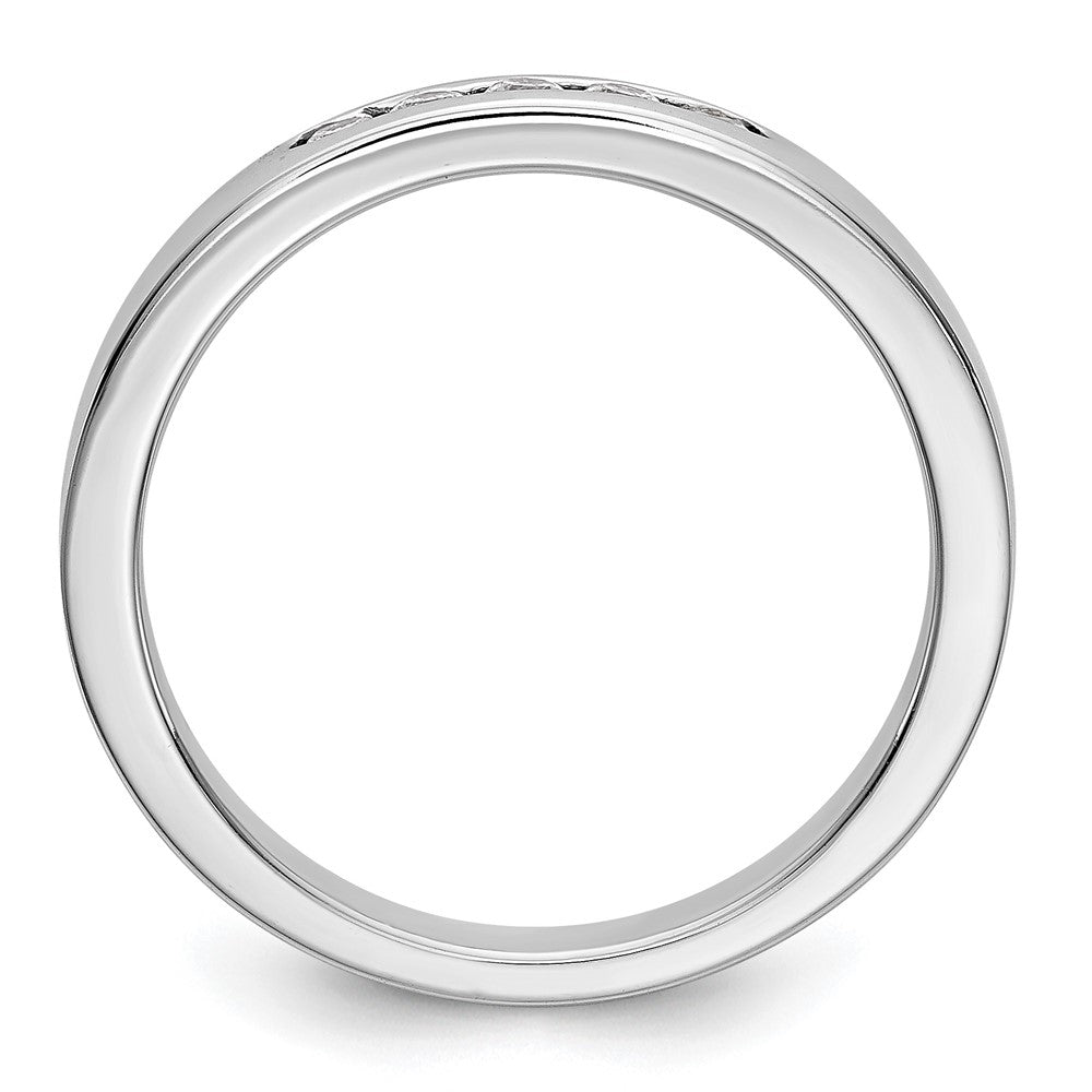 14K White Gold 5-Stone 1/6 carat Round Diamond Complete Channel Band