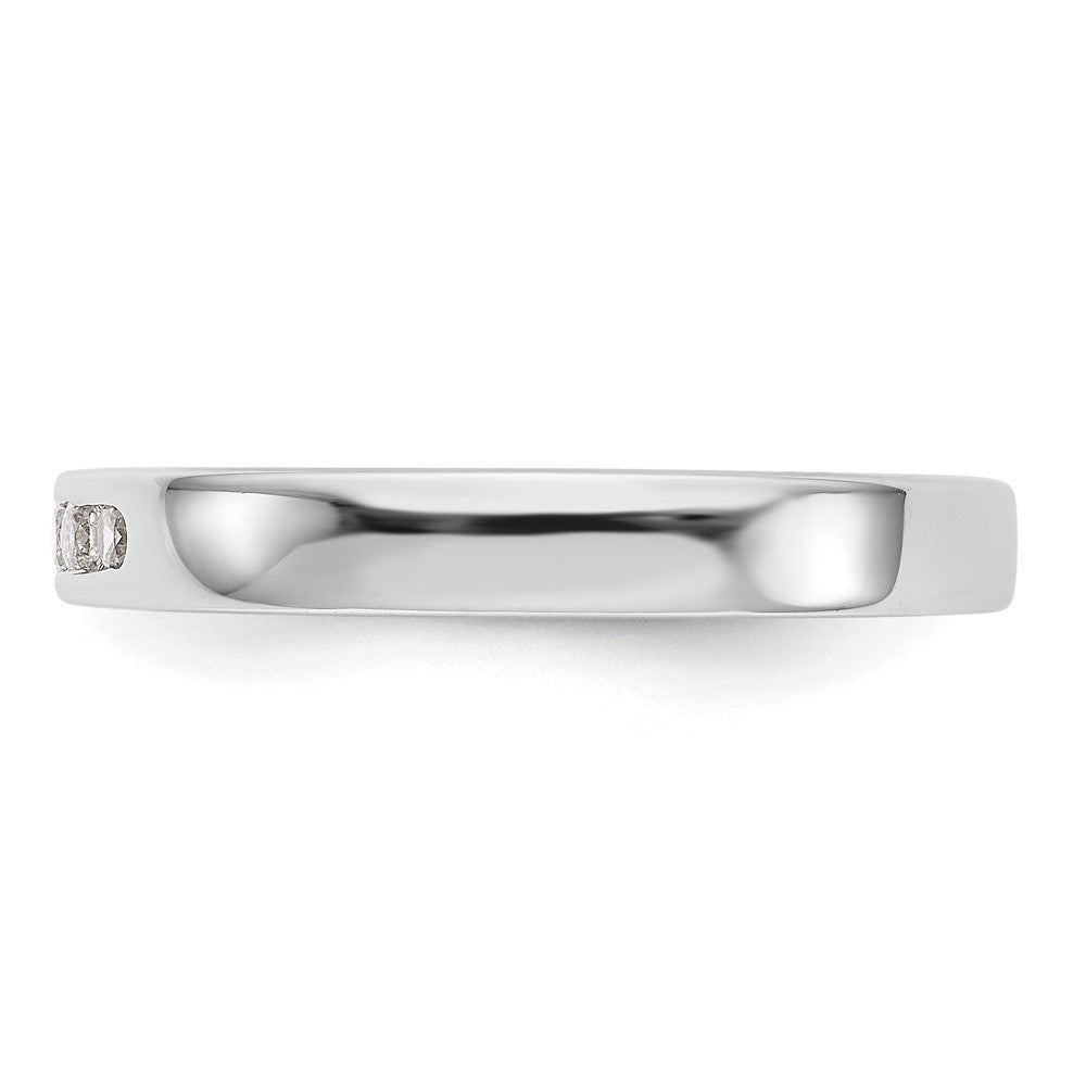 14K White Gold 5-Stone 1/6 carat Round Diamond Complete Channel Band