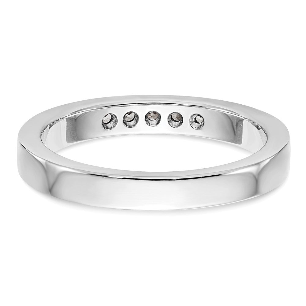 14K White Gold 5-Stone 1/6 carat Round Diamond Complete Channel Band