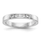 14K White Gold 5-Stone 1/6 carat Round Diamond Complete Channel Band