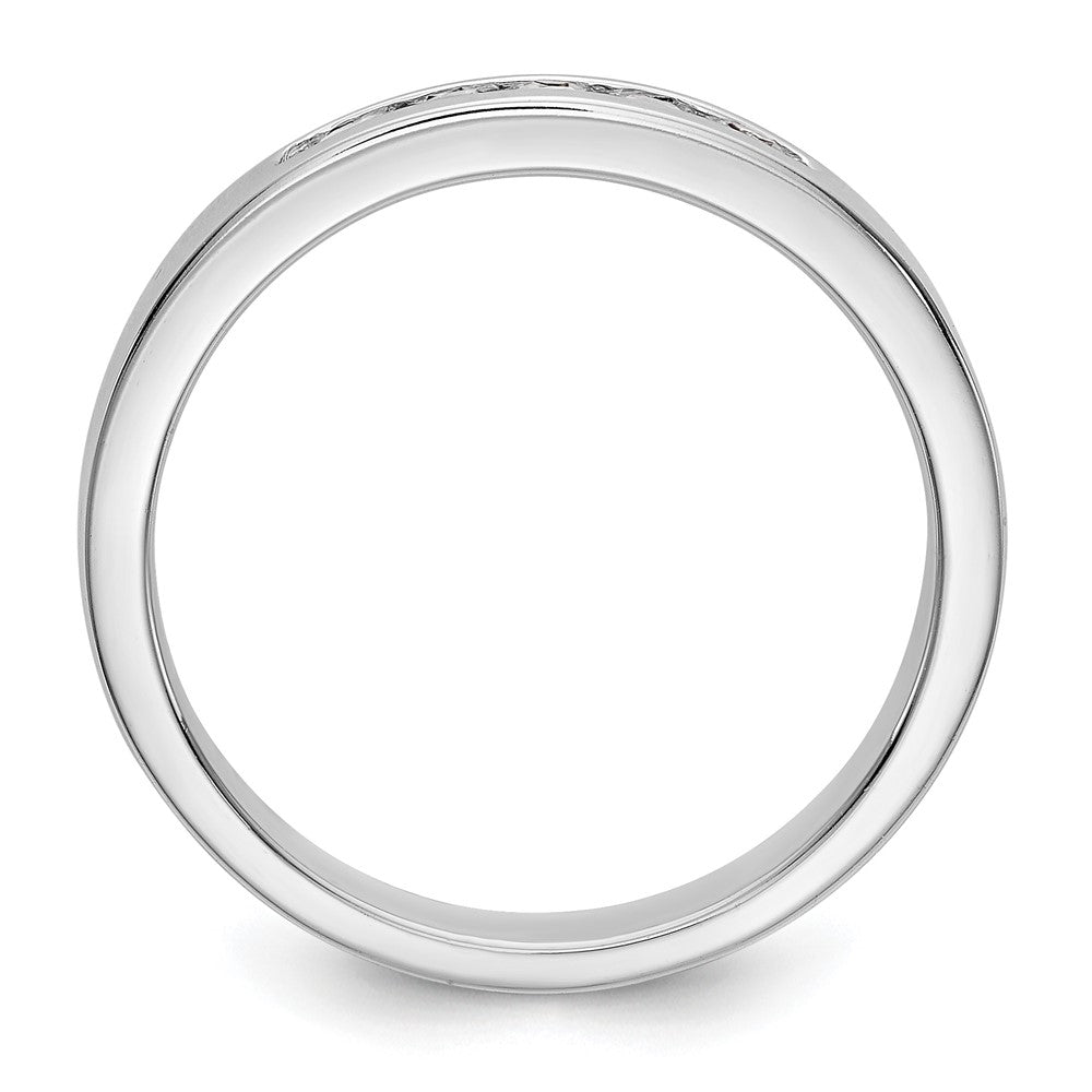 14K White Gold 5-Stone 1/5 carat Round Diamond Complete Channel Band