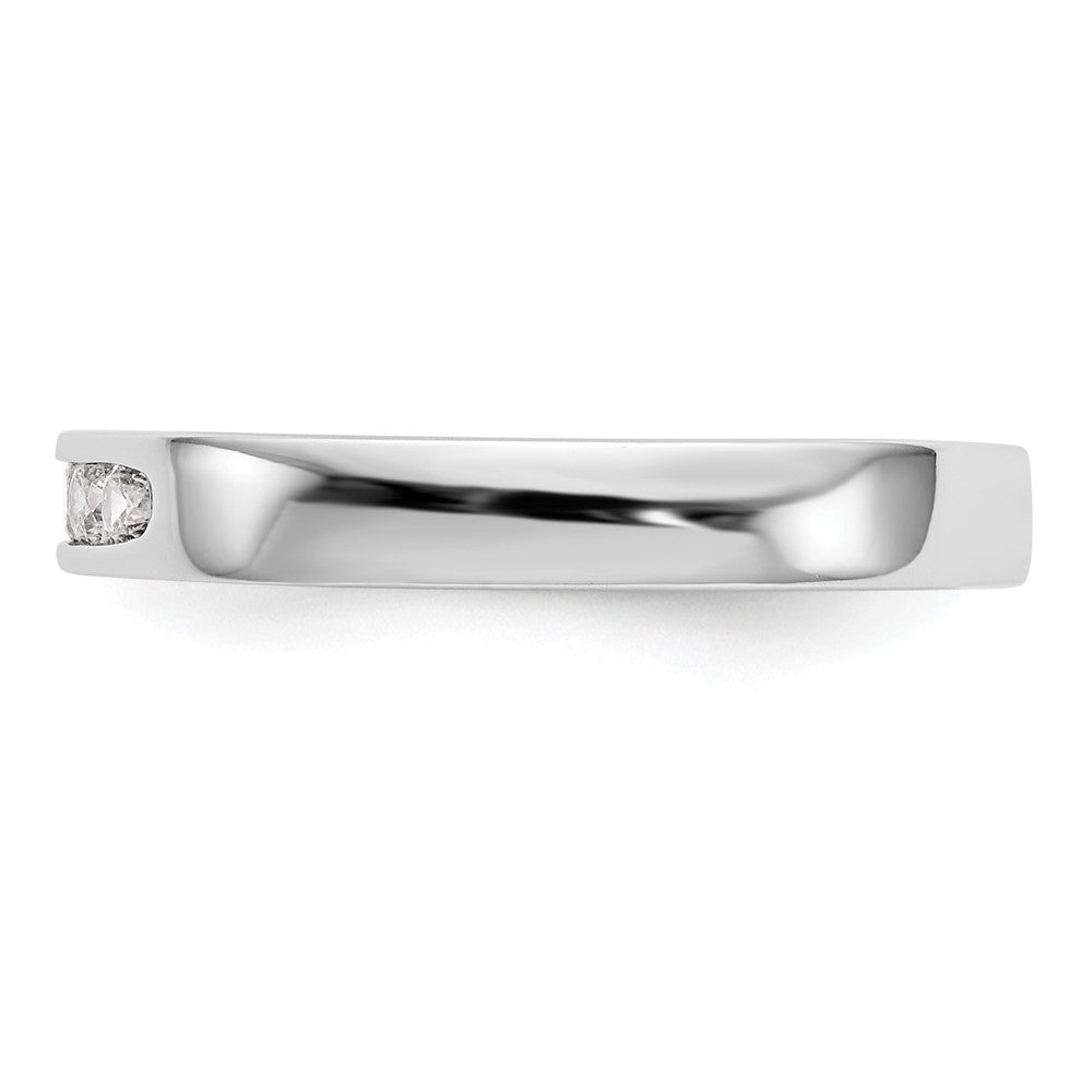 14K White Gold 5-Stone 1/5 carat Round Diamond Complete Channel Band