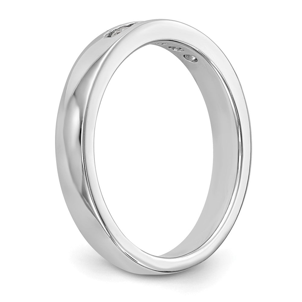 14K White Gold 5-Stone 1/5 carat Round Diamond Complete Channel Band