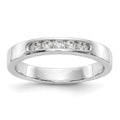 14K White Gold 5-Stone 1/5 carat Round Diamond Complete Channel Band