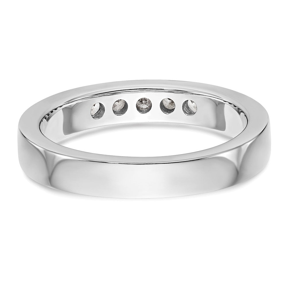 14K White Gold 5-Stone 1/4 carat Round Diamond Complete Channel Band