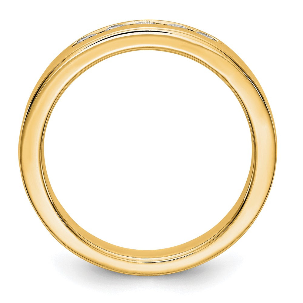 14K Yellow Gold 5-Stone 1/4 carat Round Diamond Complete Channel Band
