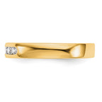 14K Yellow Gold 5-Stone 1/4 carat Round Diamond Complete Channel Band