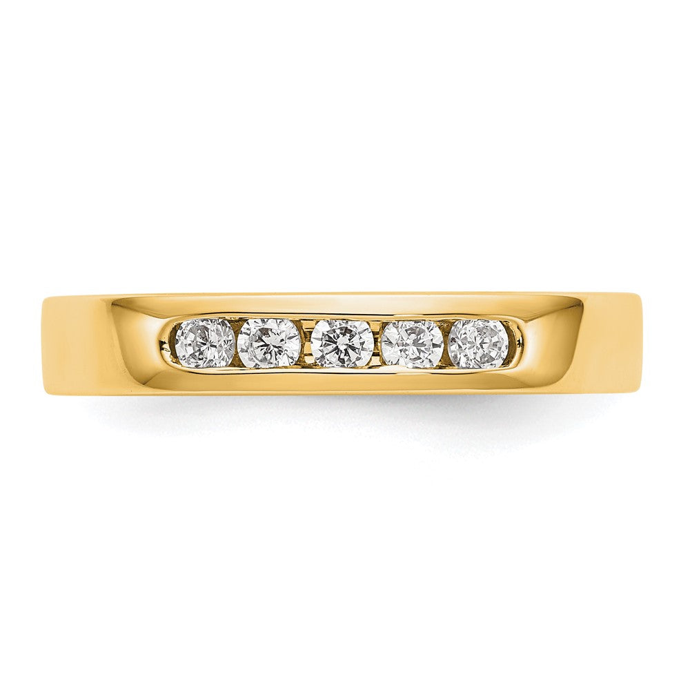 14K Yellow Gold 5-Stone 1/4 carat Round Diamond Complete Channel Band