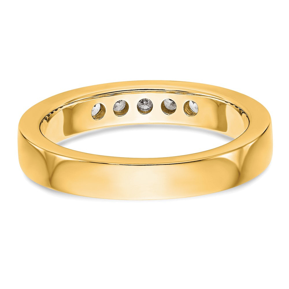 14K Yellow Gold 5-Stone 1/4 carat Round Diamond Complete Channel Band