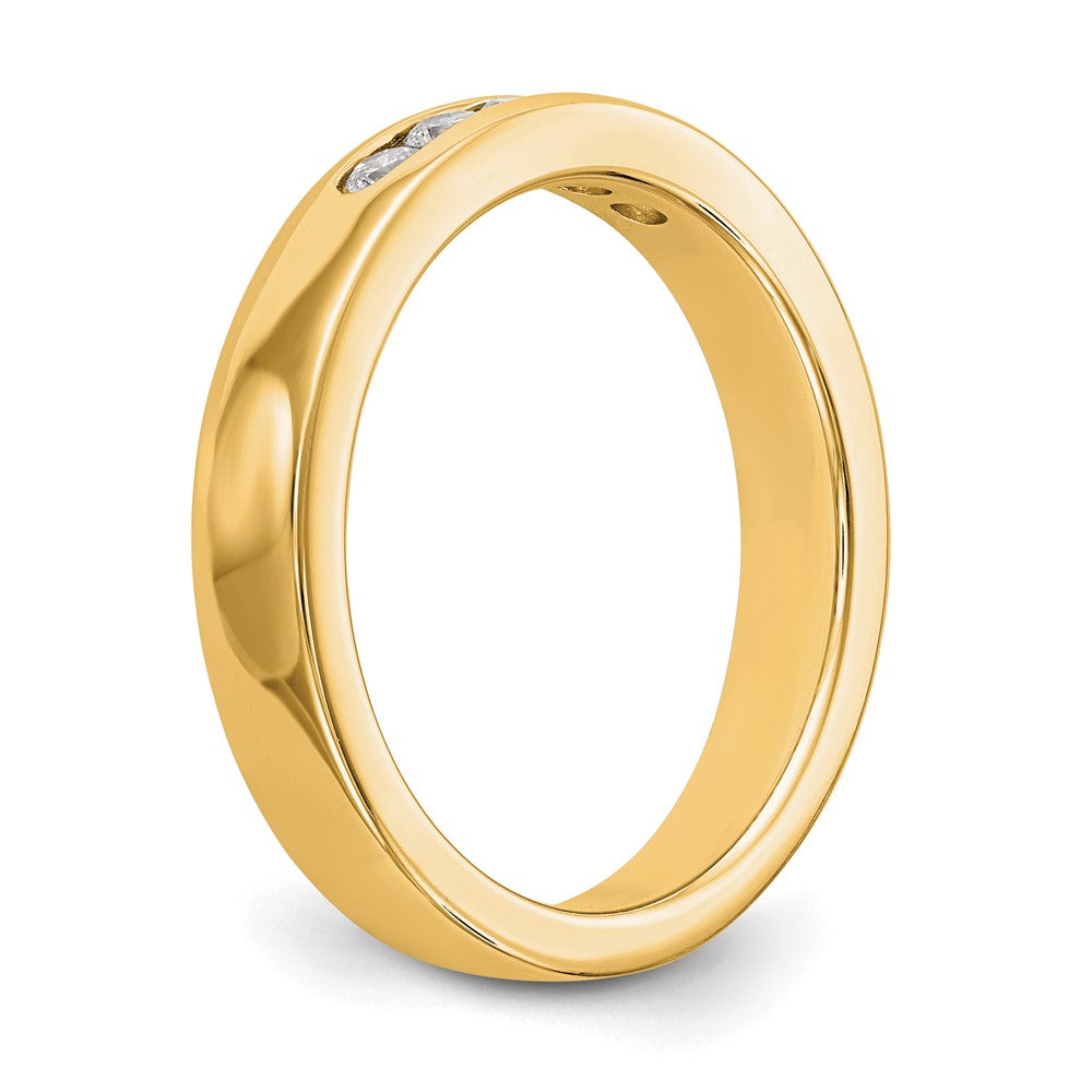 14K Yellow Gold 5-Stone 1/4 carat Round Diamond Complete Channel Band