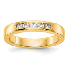14K Yellow Gold 5-Stone 1/4 carat Round Diamond Complete Channel Band