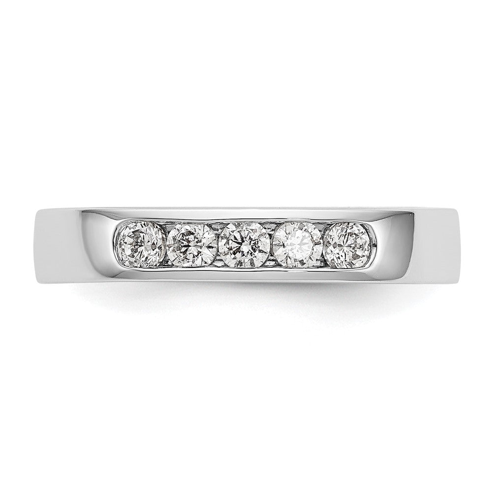 14K White Gold 5-Stone 1/3 carat Round Diamond Complete Channel Band