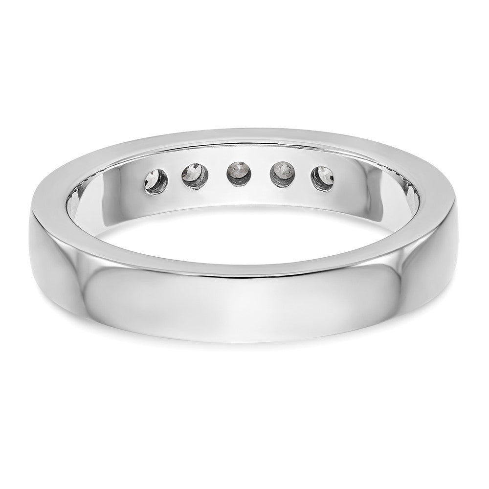 14K White Gold 5-Stone 1/3 carat Round Diamond Complete Channel Band