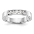 14K White Gold 5-Stone 1/3 carat Round Diamond Complete Channel Band