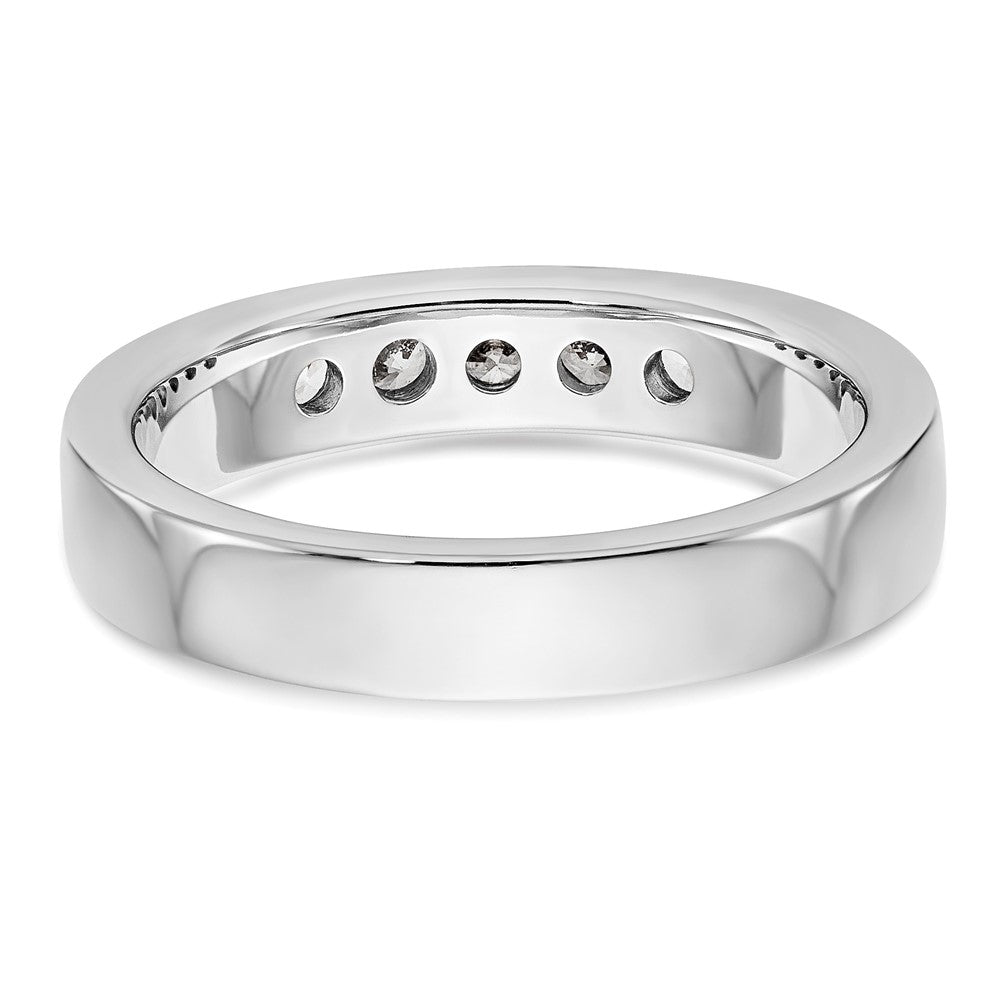 14K White Gold 5-Stone 1/3 carat Round Diamond Complete Channel Band