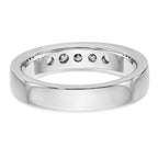 14K White Gold 5-Stone 1/3 carat Round Diamond Complete Channel Band