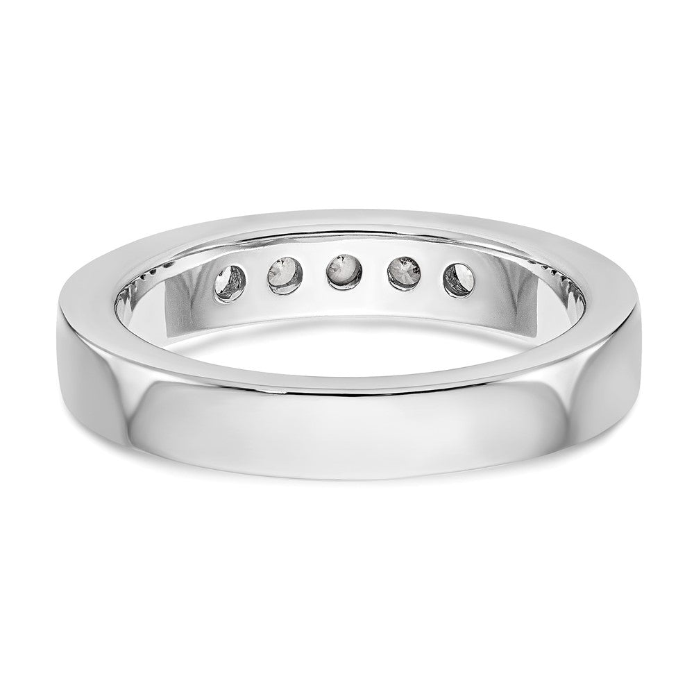 14K White Gold 5-Stone 3/8 carat Round Diamond Complete Channel Band