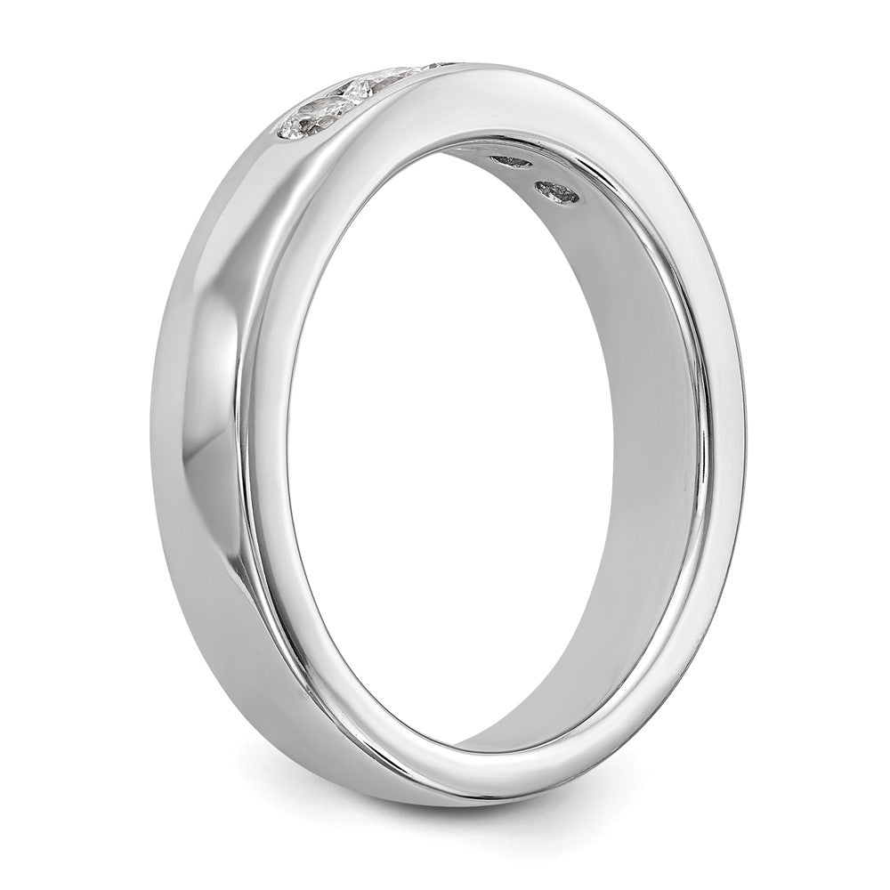 14K White Gold 5-Stone 3/8 carat Round Diamond Complete Channel Band
