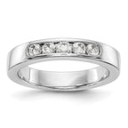 14K White Gold 5-Stone 3/8 carat Round Diamond Complete Channel Band