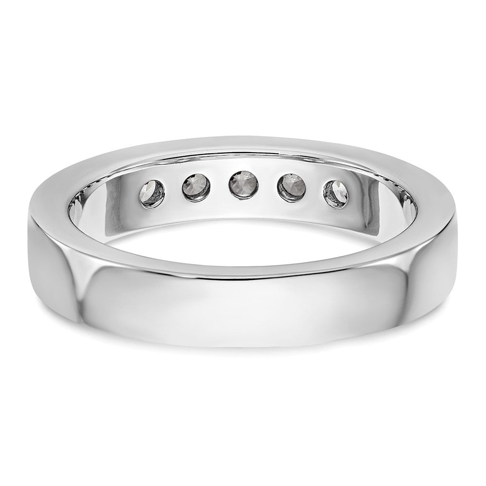 14K White Gold 5-Stone 1/2 carat Round Diamond Complete Channel Band
