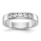 14K White Gold 5-Stone 1/2 carat Round Diamond Complete Channel Band