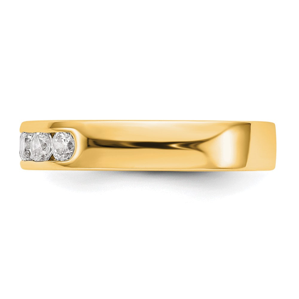 14K Yellow Gold 5-Stone 1/2 carat Round Diamond Complete Channel Band