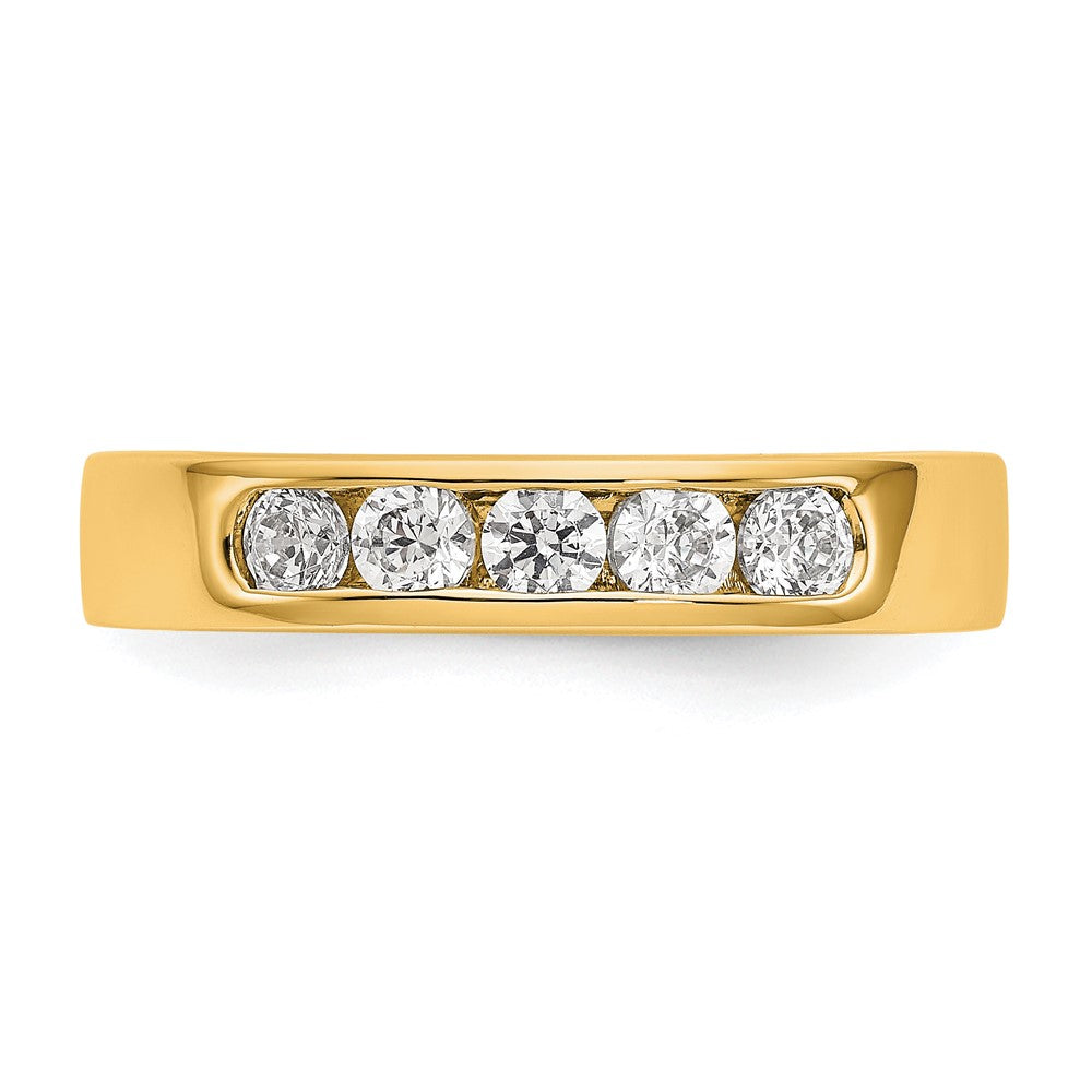 14K Yellow Gold 5-Stone 1/2 carat Round Diamond Complete Channel Band