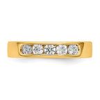 14K Yellow Gold 5-Stone 1/2 carat Round Diamond Complete Channel Band