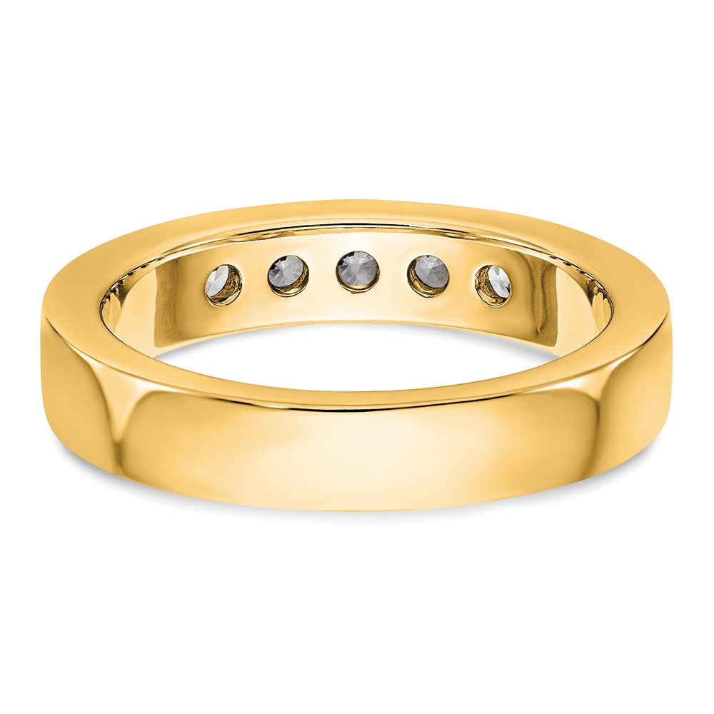 14K Yellow Gold 5-Stone 1/2 carat Round Diamond Complete Channel Band