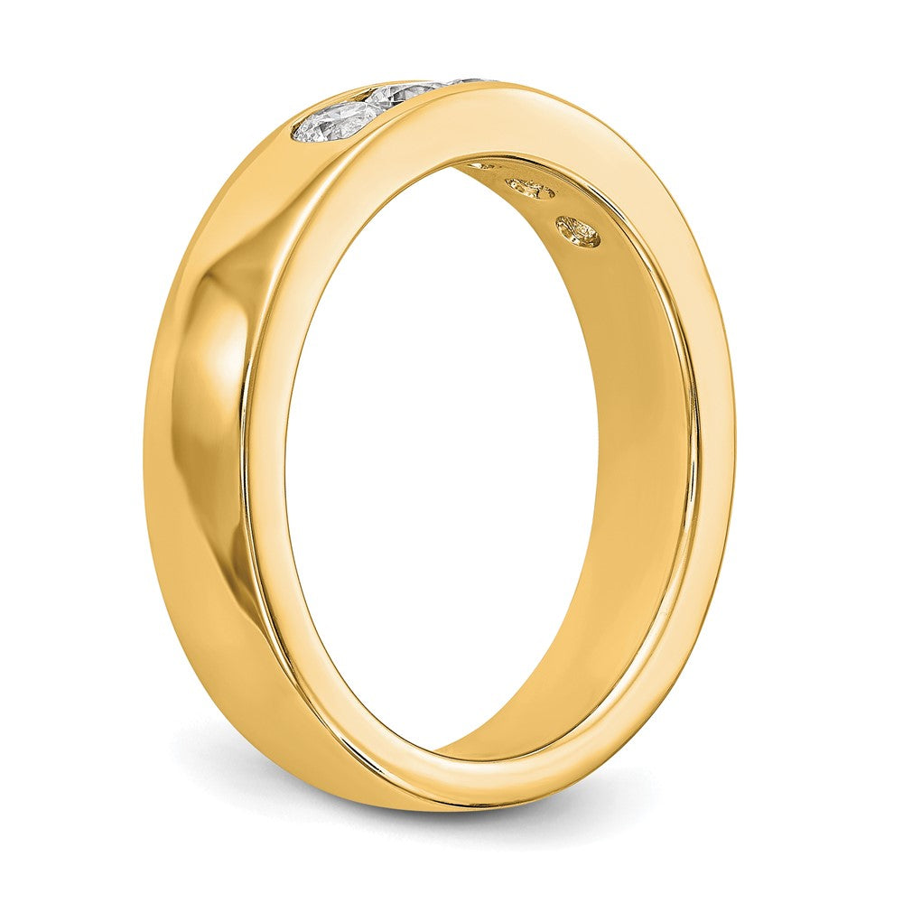 14K Yellow Gold 5-Stone 1/2 carat Round Diamond Complete Channel Band