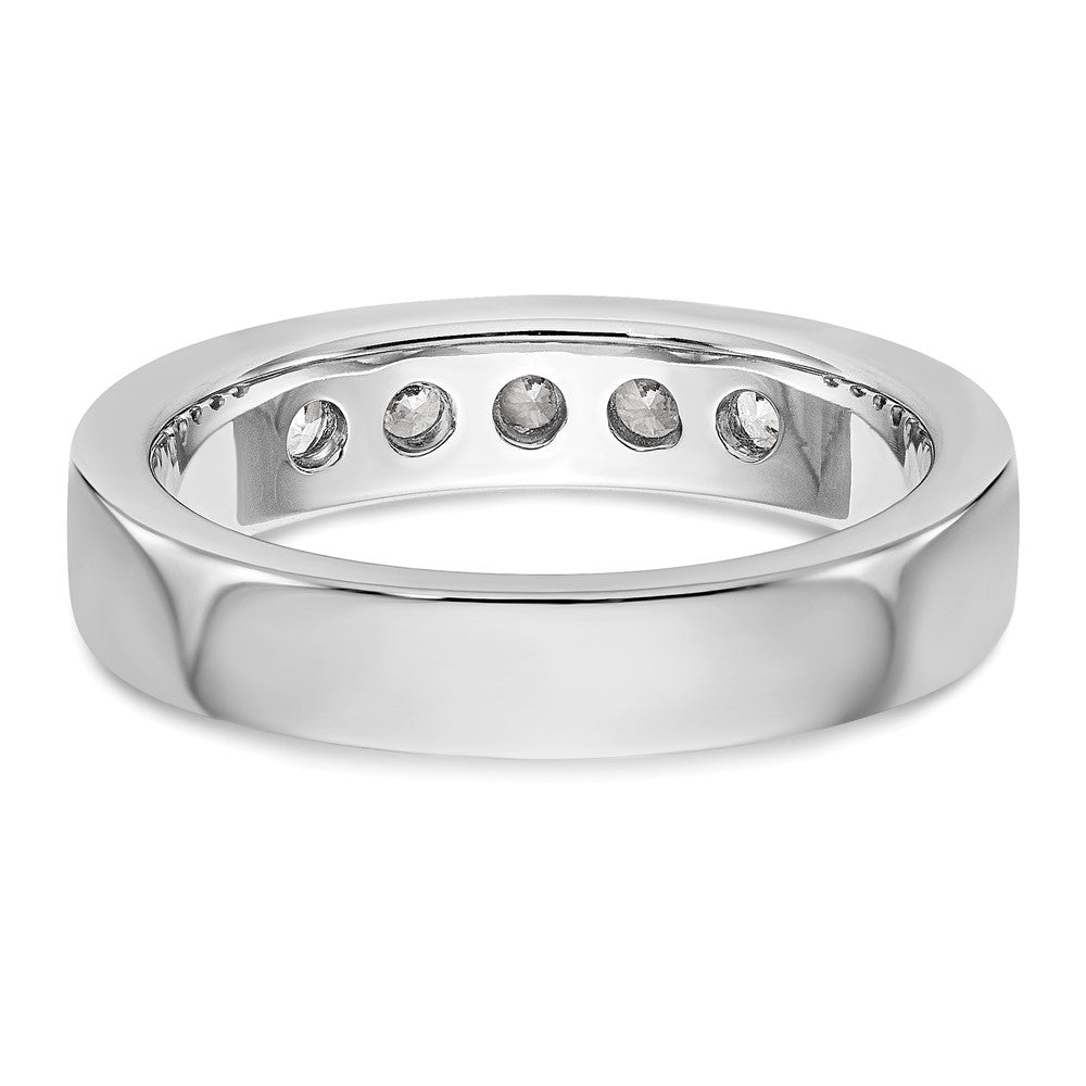 14K White Gold 5-Stone 1/2 carat Round Diamond Complete Channel Band