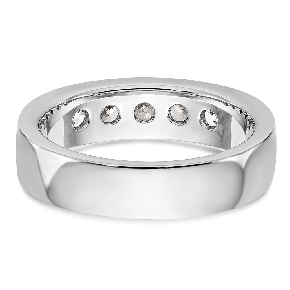 14K White Gold 5-Stone 3/4 carat Round Diamond Complete Channel Band