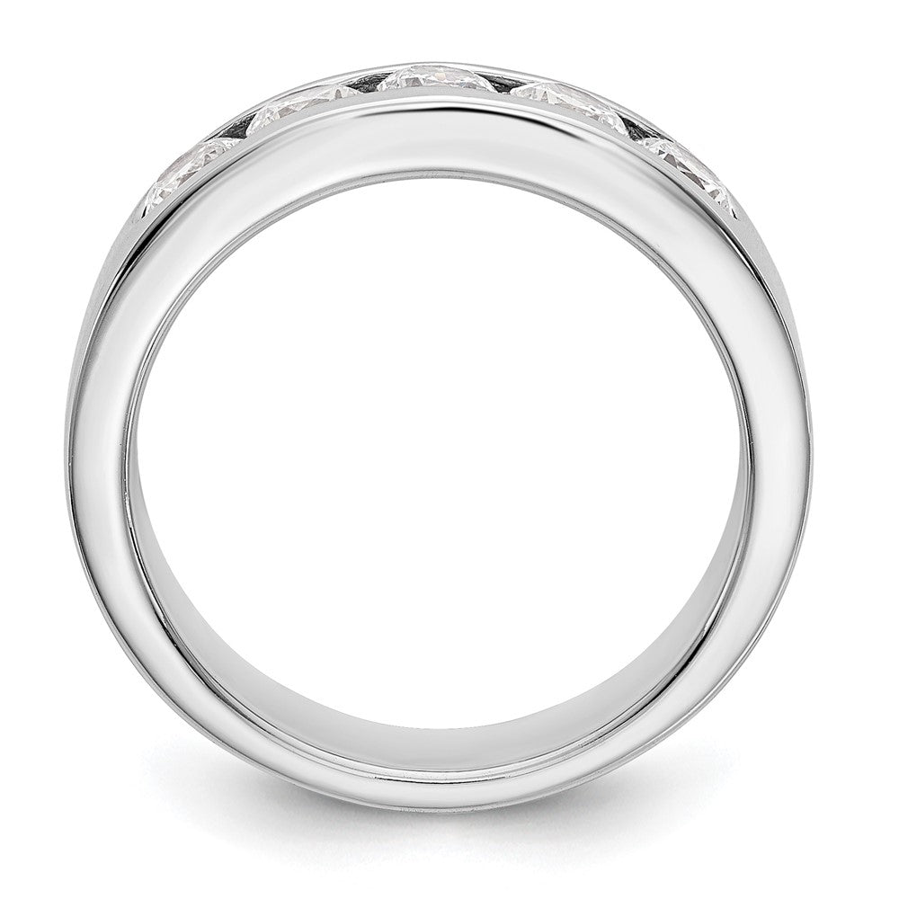 14K White Gold 5-Stone 1 carat Round Diamond Complete Channel Band