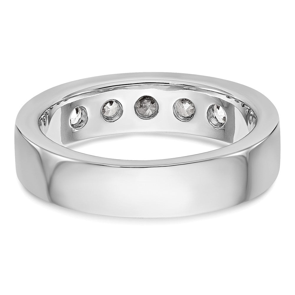 14K White Gold 5-Stone 1 carat Round Diamond Complete Channel Band