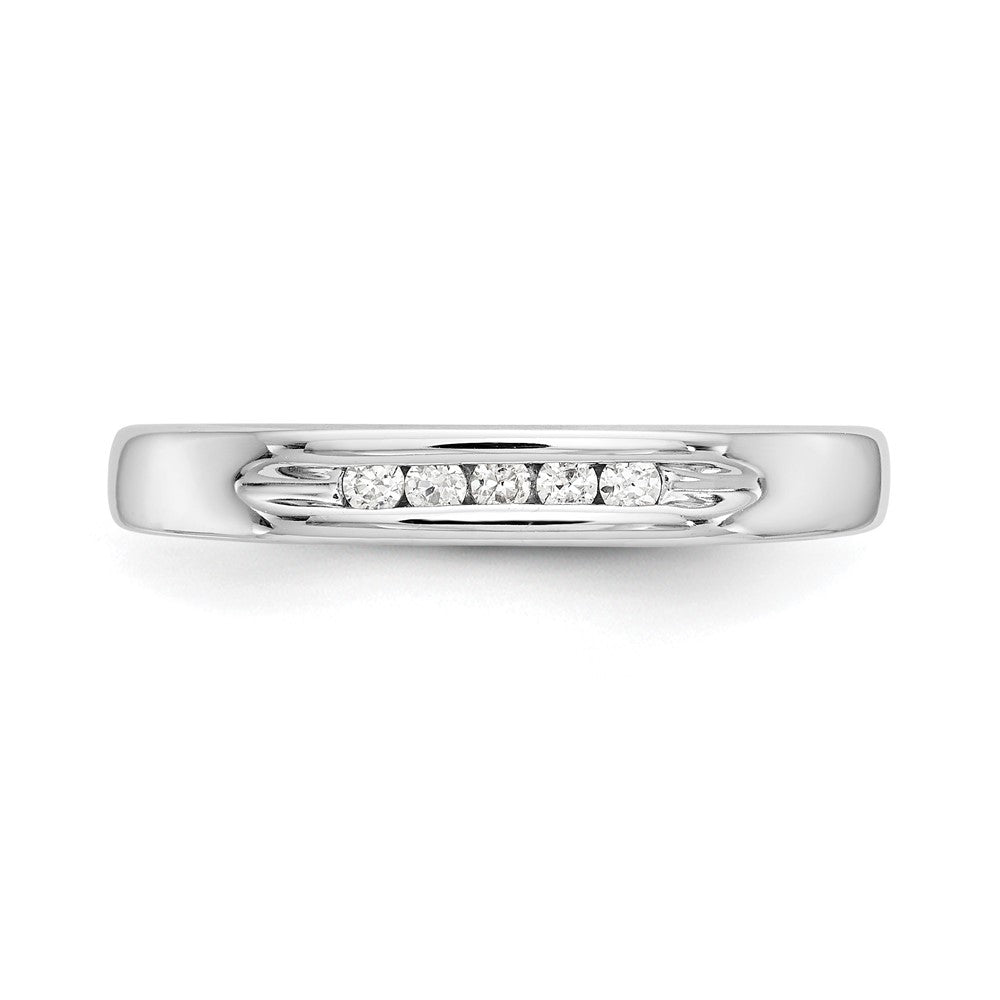 14K White Gold 5-Stone 1/10 carat Round Diamond Complete Channel Band