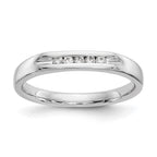 14K White Gold 5-Stone 1/10 carat Round Diamond Complete Channel Band