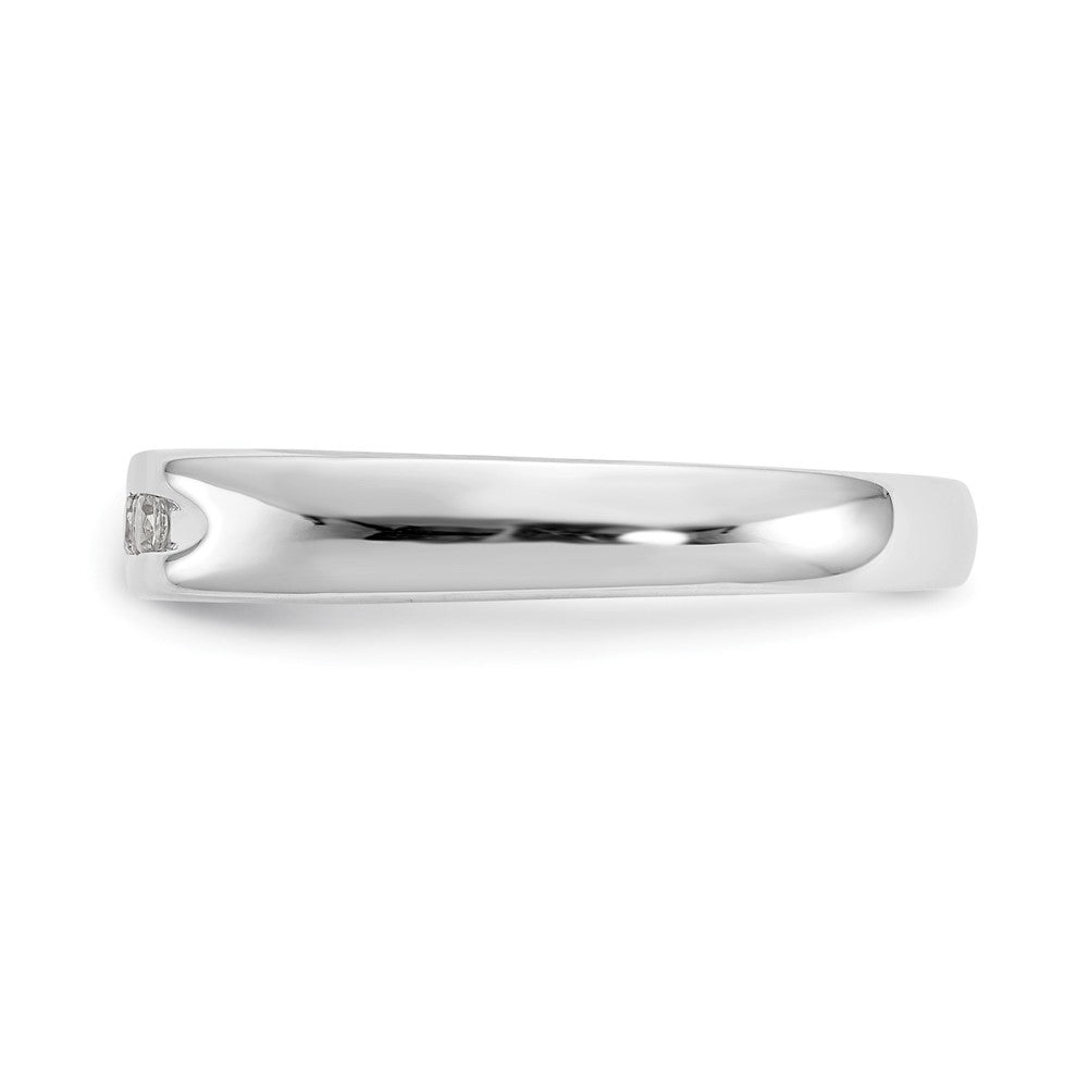 14K White Gold 5-Stone 1/6 carat Round Diamond Complete Channel Band