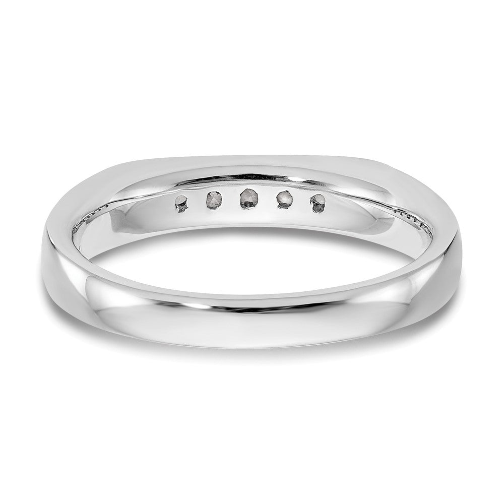 14K White Gold 5-Stone 1/6 carat Round Diamond Complete Channel Band