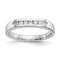 14K White Gold 5-Stone 1/6 carat Round Diamond Complete Channel Band