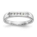 14K White Gold 5-Stone 1/6 carat Round Diamond Complete Channel Band