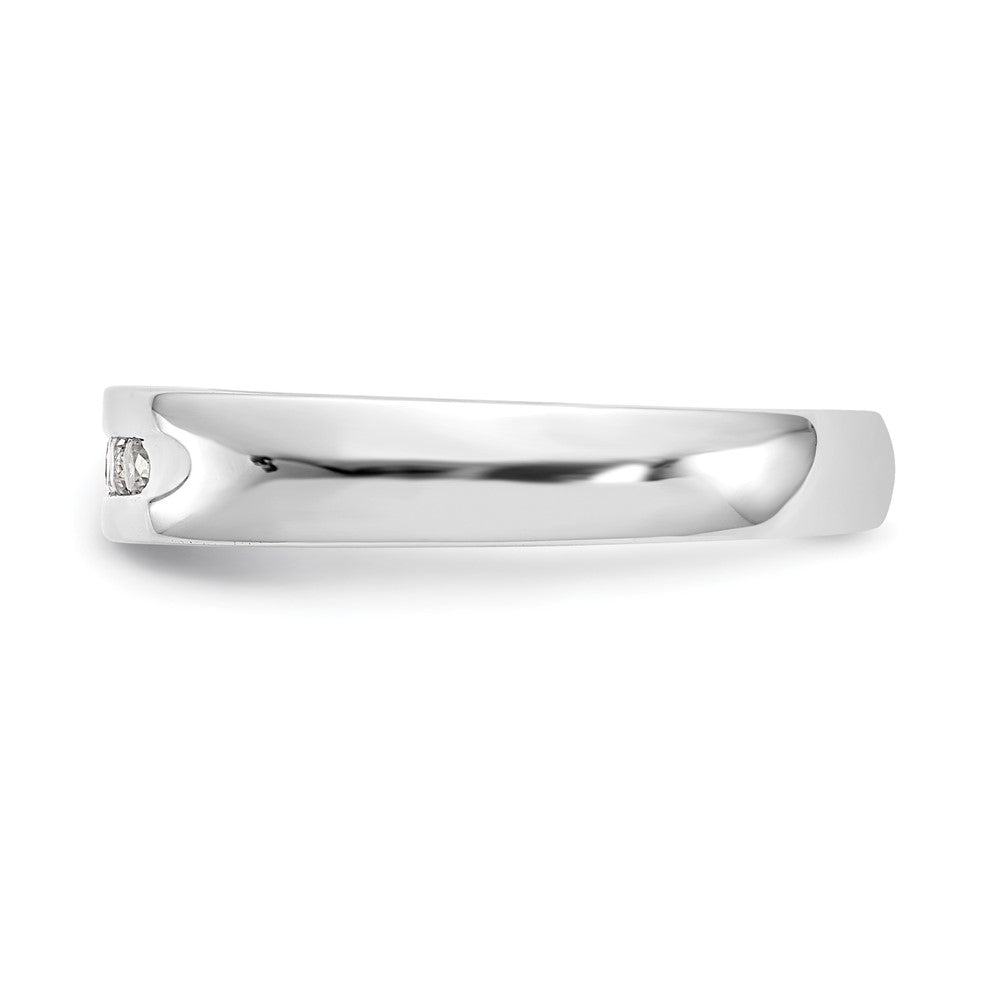 14K White Gold 5-Stone 1/5 carat Round Diamond Complete Channel Band