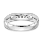14K White Gold 5-Stone 1/5 carat Round Diamond Complete Channel Band