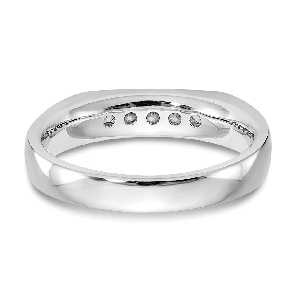 14K White Gold 5-Stone 1/5 carat Round Diamond Complete Channel Band