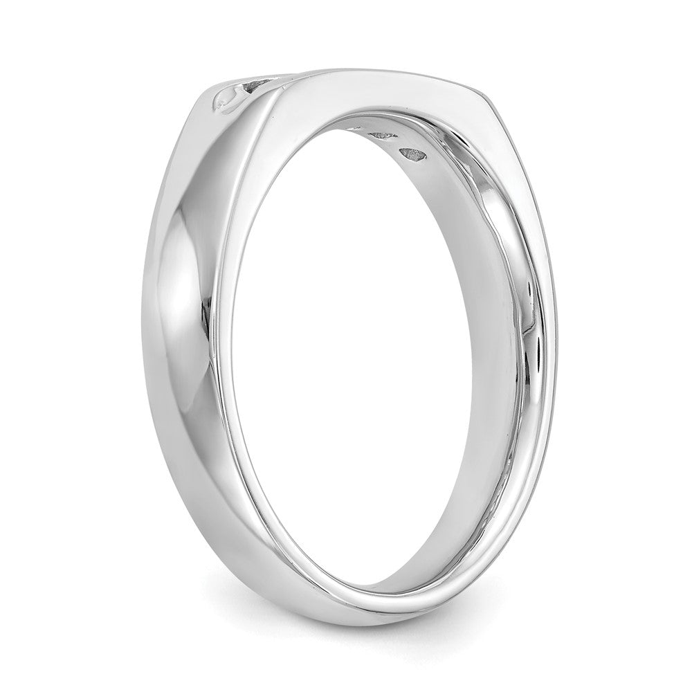 14K White Gold 5-Stone 1/5 carat Round Diamond Complete Channel Band