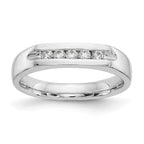 14K White Gold 5-Stone 1/5 carat Round Diamond Complete Channel Band