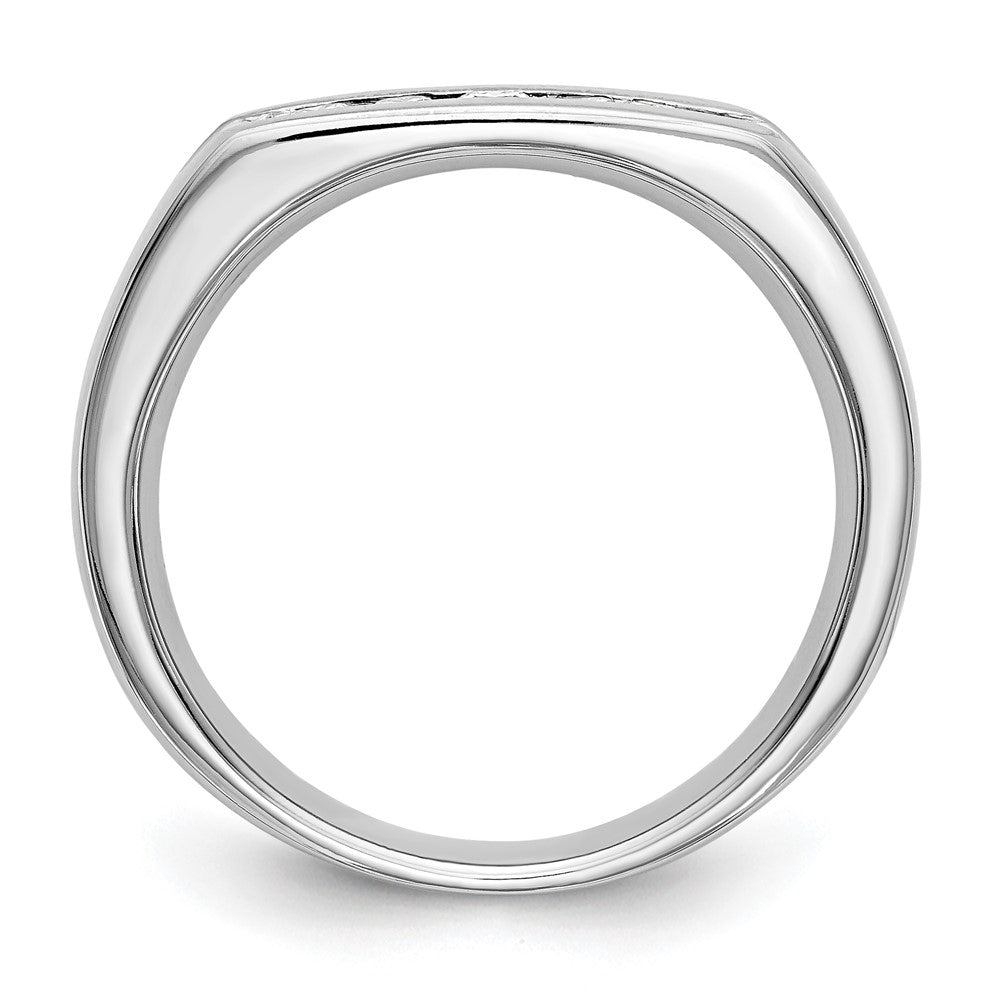 14K White Gold 5-Stone 1/4 carat Round Diamond Complete Channel Band
