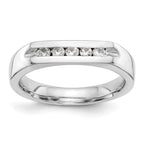 14K White Gold 5-Stone 1/4 carat Round Diamond Complete Channel Band