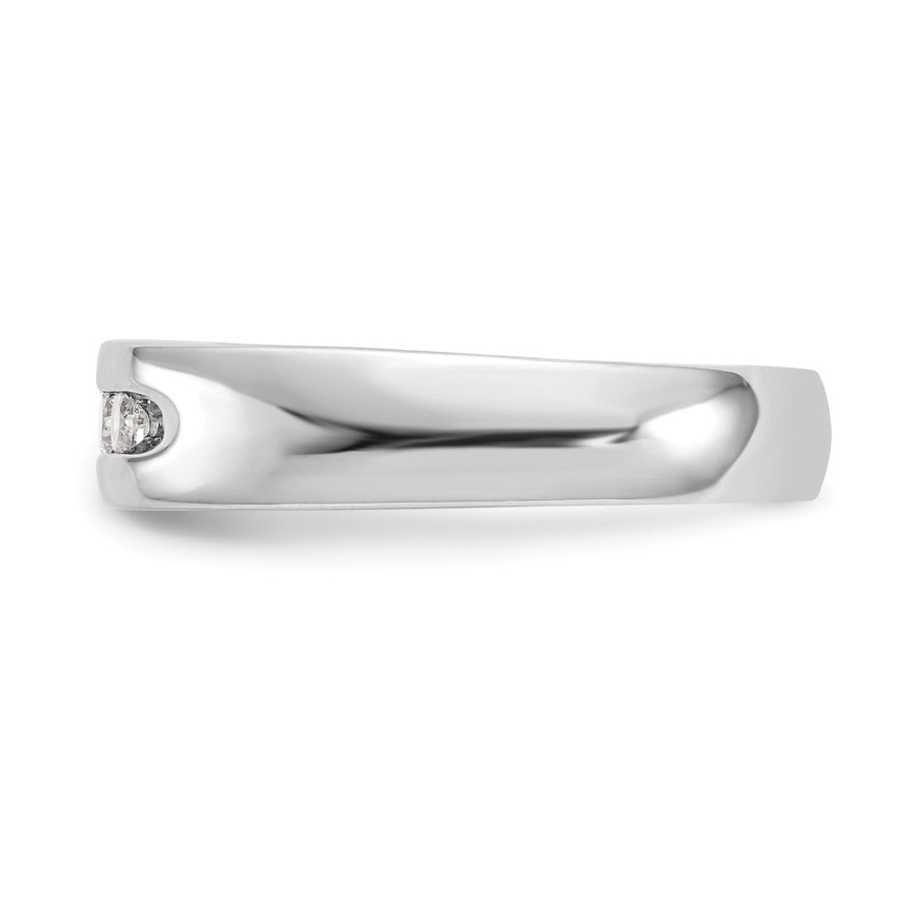 14K White Gold 5-Stone 1/3 carat Round Diamond Complete Channel Band