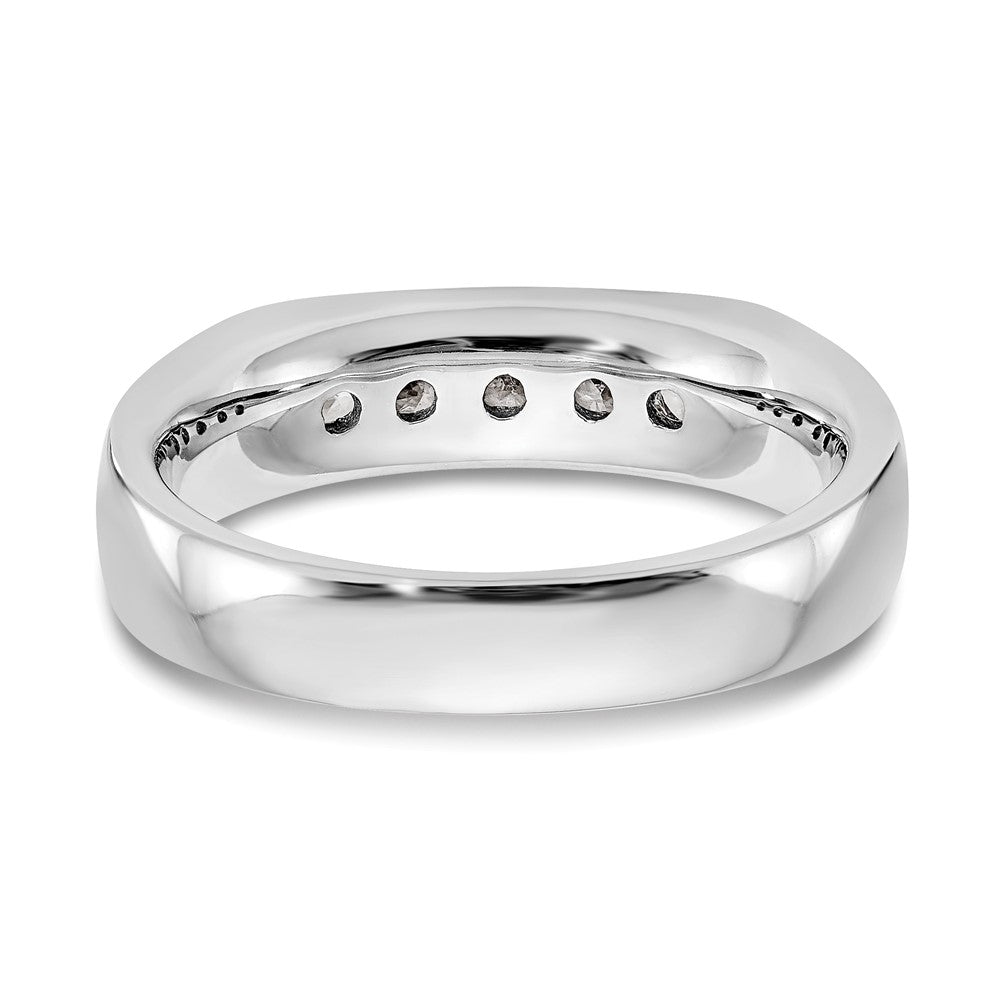 14K White Gold 5-Stone 1/3 carat Round Diamond Complete Channel Band